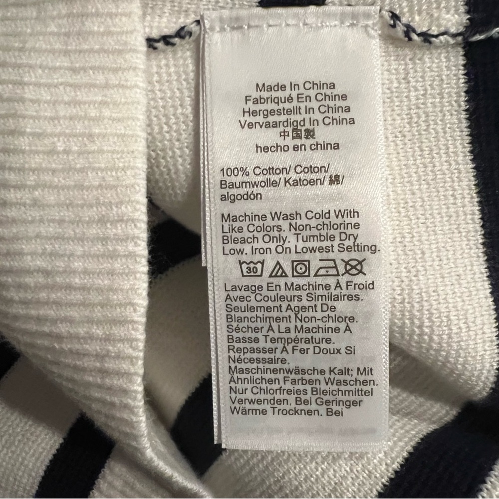 J. Crew Black and White Striped Button Down Sweater-Size Large - Picture 6 of 6